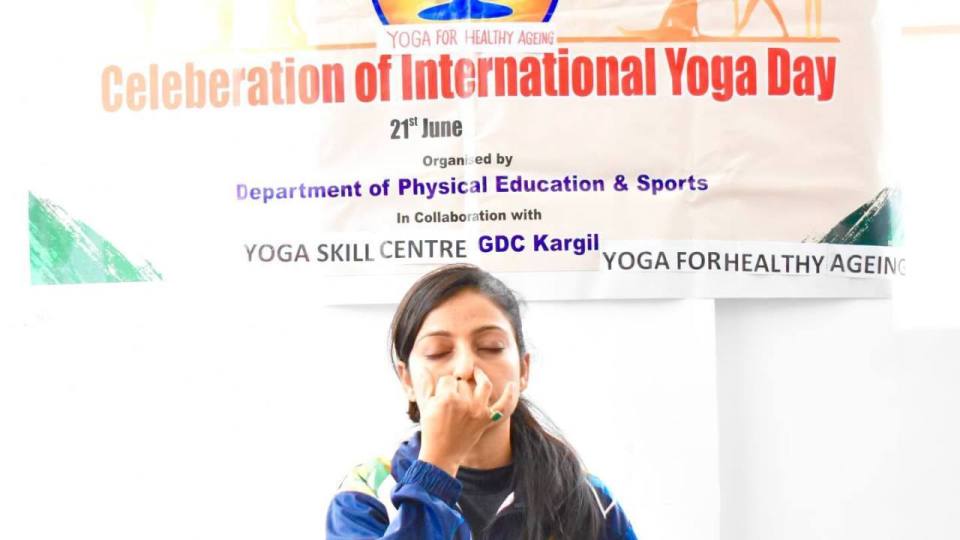 International Yoga Day Celebrated at GDC Kargil.
